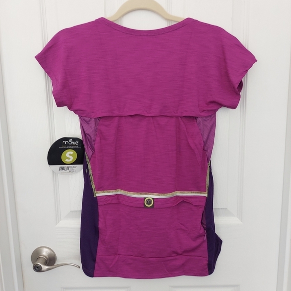 Moxie Cycling Wrap Tee Iris Small NWT - Picture 4 of 8